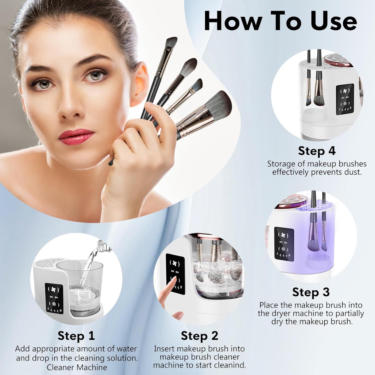 3 in 1 Electric Makeup Brush Cleaner